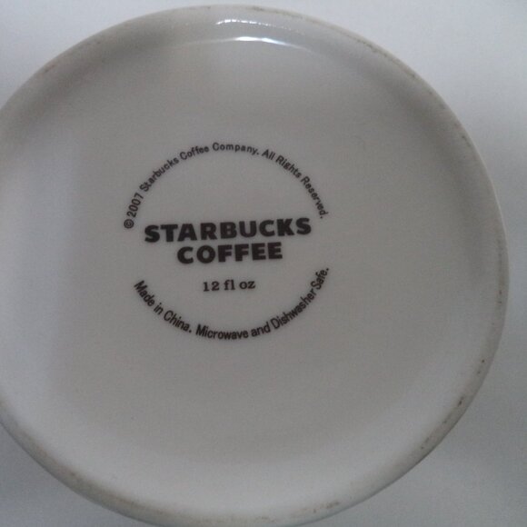 Starbucks Floral Sunflower Mug Cup red pink Micro Dish safe Groovy 2007 Ceramic - Picture 10 of 11